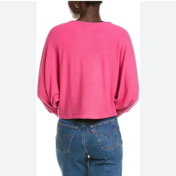 Velvet by Graham & Spencer Women's Pepper Boatneck Lux Rib Sweater in Hot Pink - Picture 2 of 7